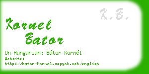 kornel bator business card