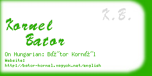 kornel bator business card